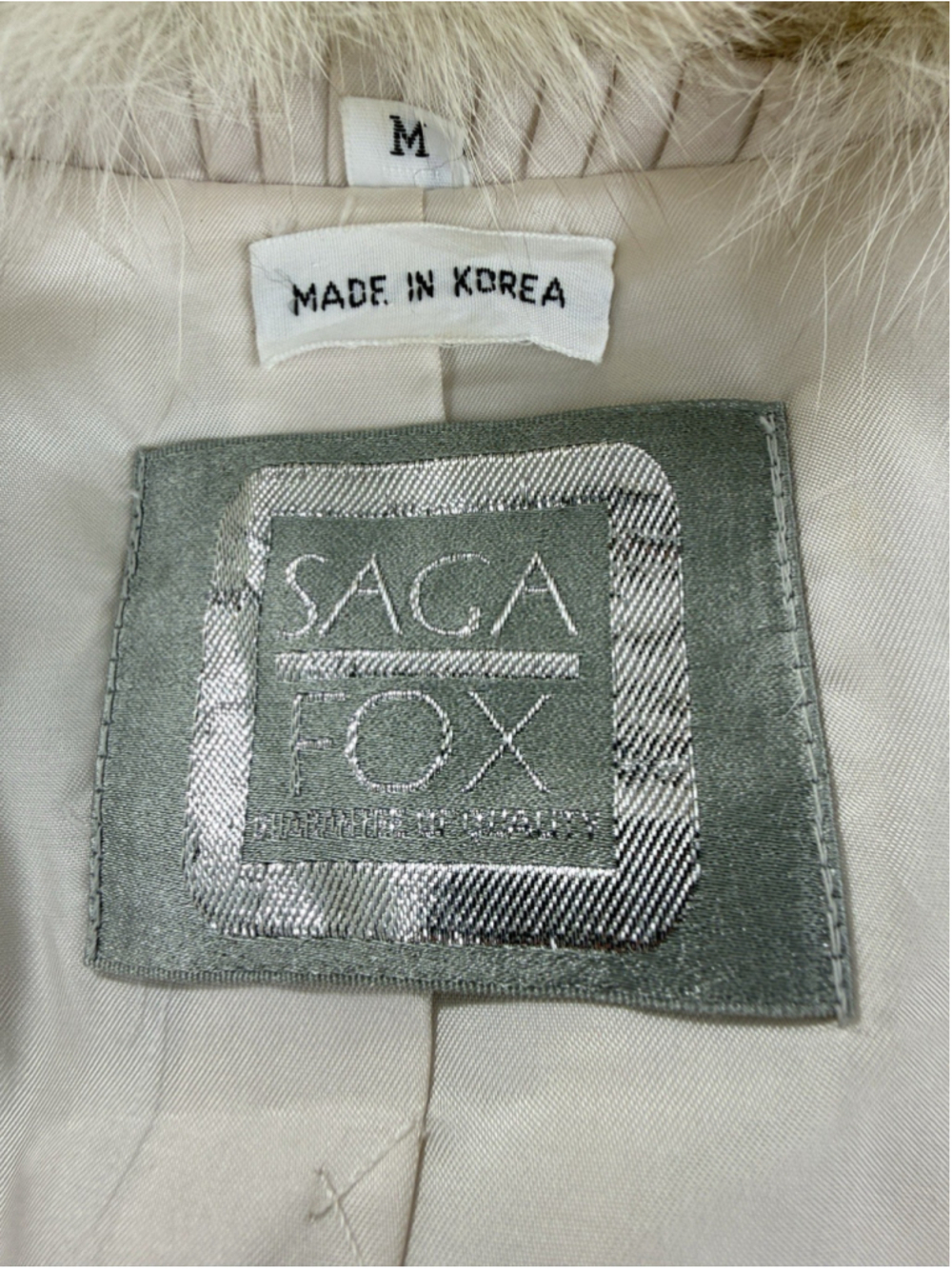 Vintage Saga Fox Finland Real Blue Fox Fur Coat Women Size Medium Made In Korea - Picture 11 of 16